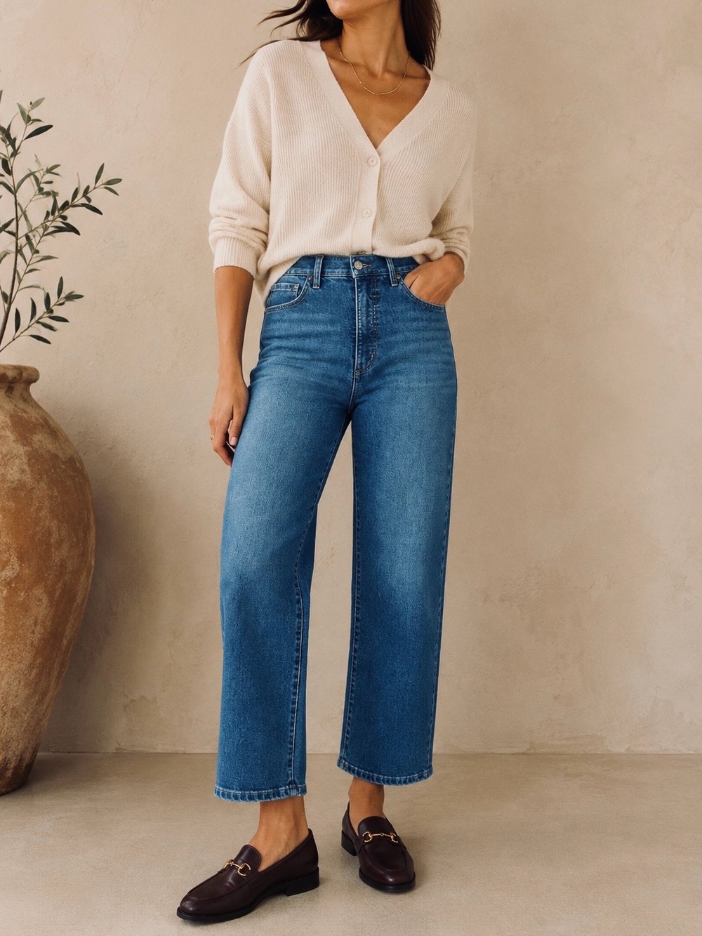 NEW Sofia Vergara High Rise Lana Relaxed Straight Leg Jeans Comfort Stretch 6